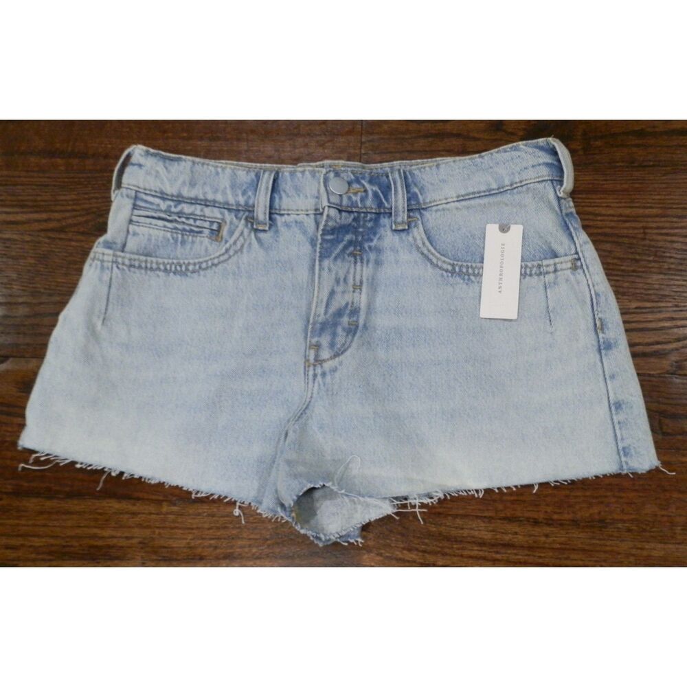 Anthropologie Pilcro Denim Blue Jean Button Fly Shorts Women's Size 27 NWT